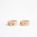 Cozy Hearts Stoneware Pet Bowl 14cm 2 Pieces Set