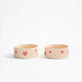 Cozy Hearts Stoneware Pet Bowl 16,5cm 2 Pieces Set