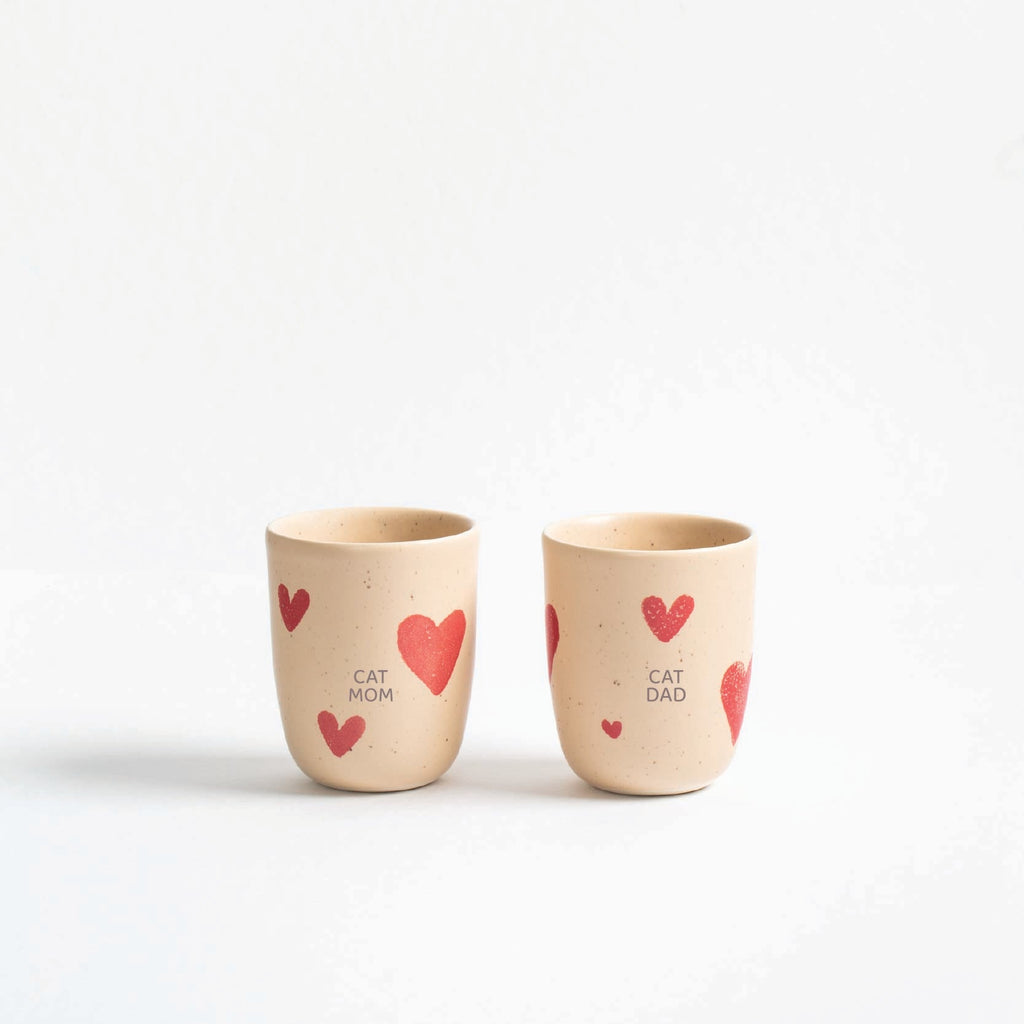 Cozy Hearts Stoneware Medium Cup 220ml 2 Pieces Set