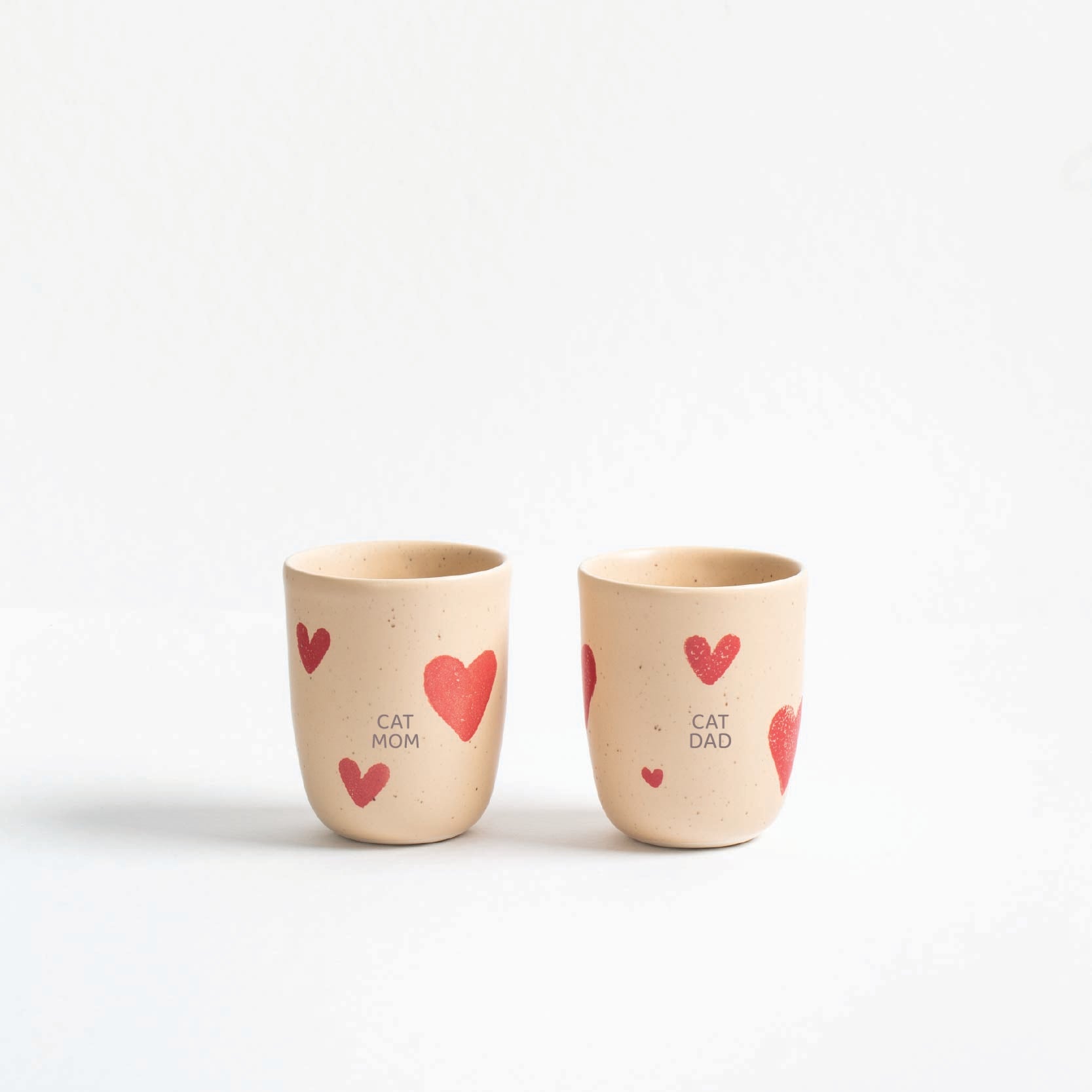 Cozy Hearts Stoneware Medium Cup 220ml 2 Pieces Set