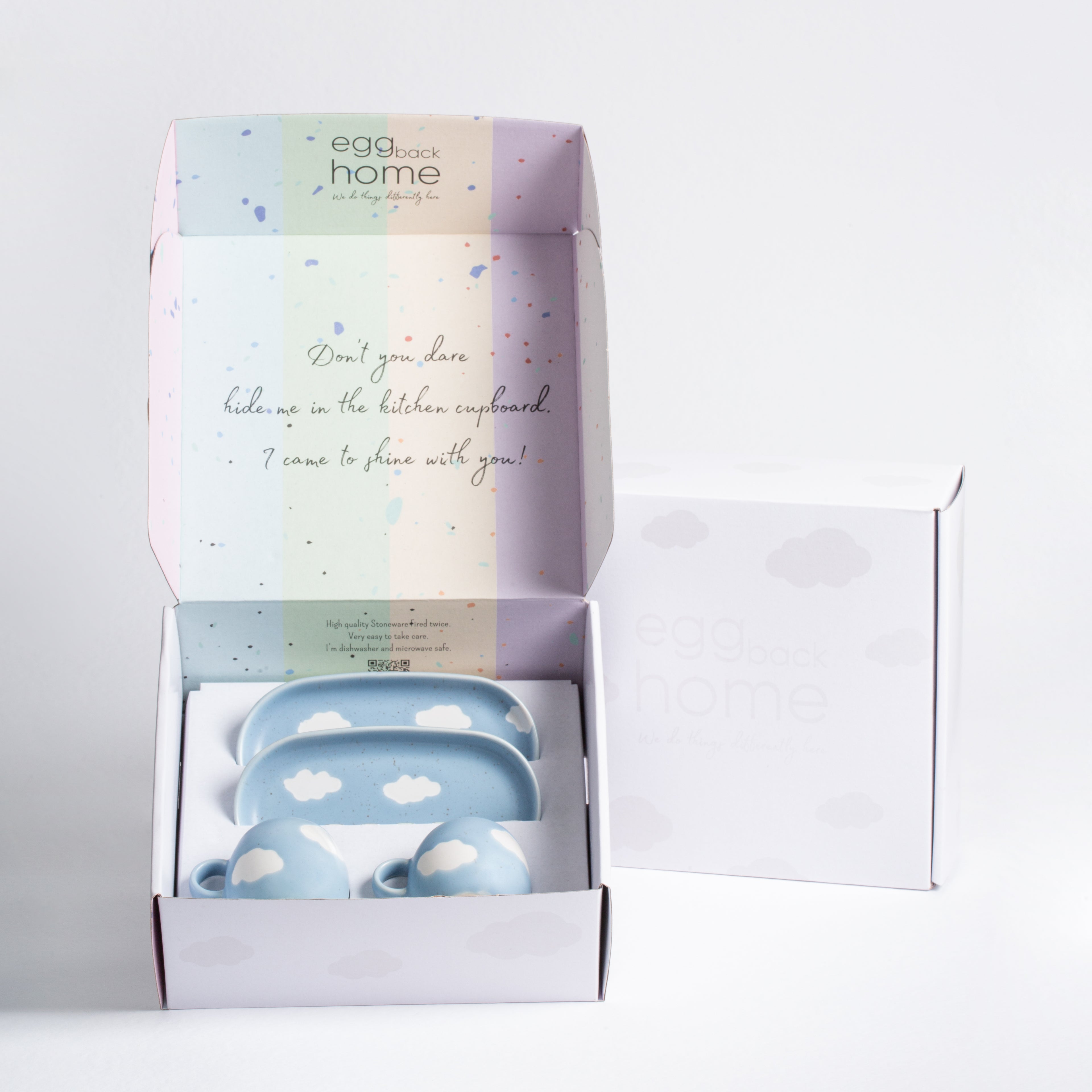 Cloud Set 2 Espresso Mug + 2 Mini Tray