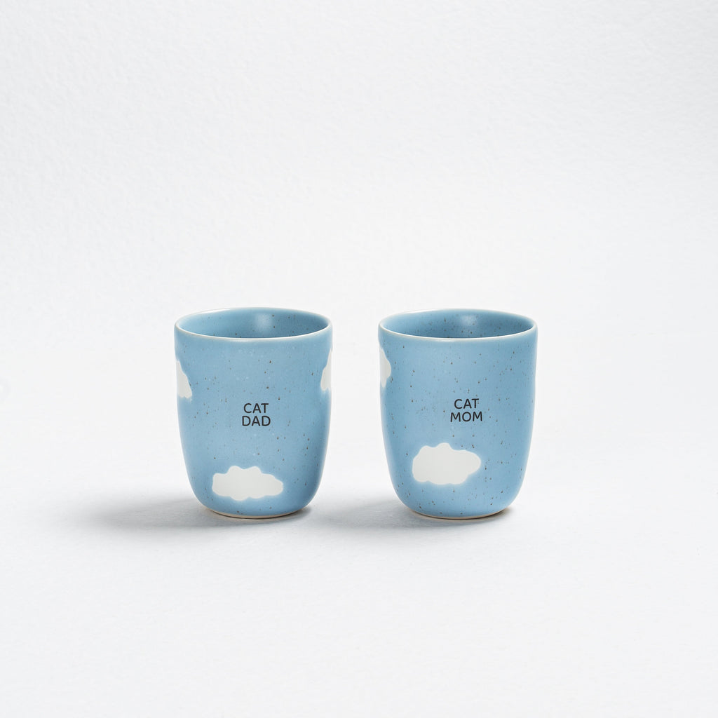 Cloud Medium Cup 220ml Cat Mom & Dad 2 Pieces Set - Egg Back Home