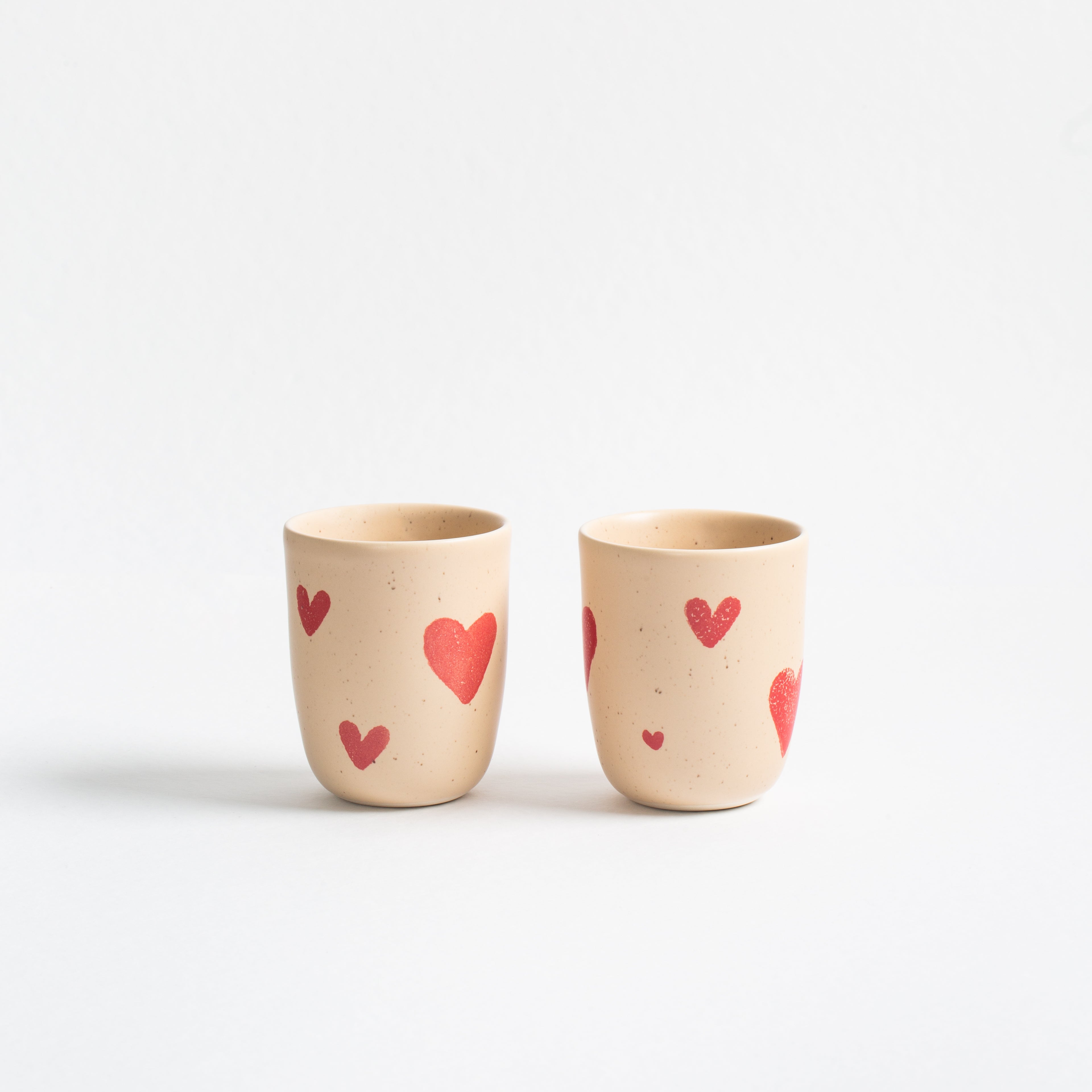 Cozy Hearts Stoneware Medium Cup 220ml 2 Pieces Set