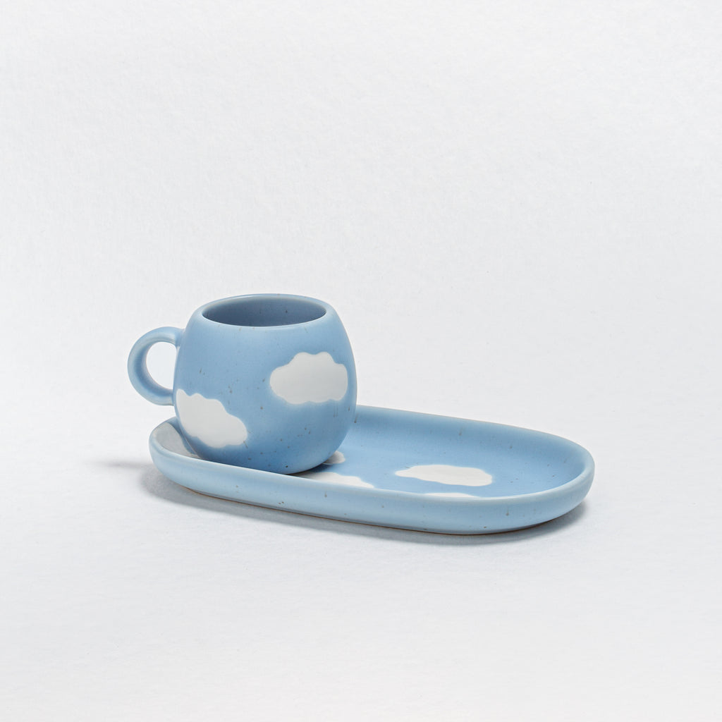Cloud Set 2 Espresso Mug + 2 Mini Tray