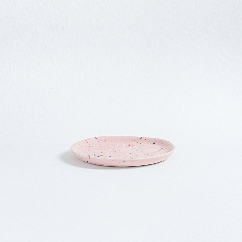 New Party Bread Plate 17cm Pink - Egg Back Home