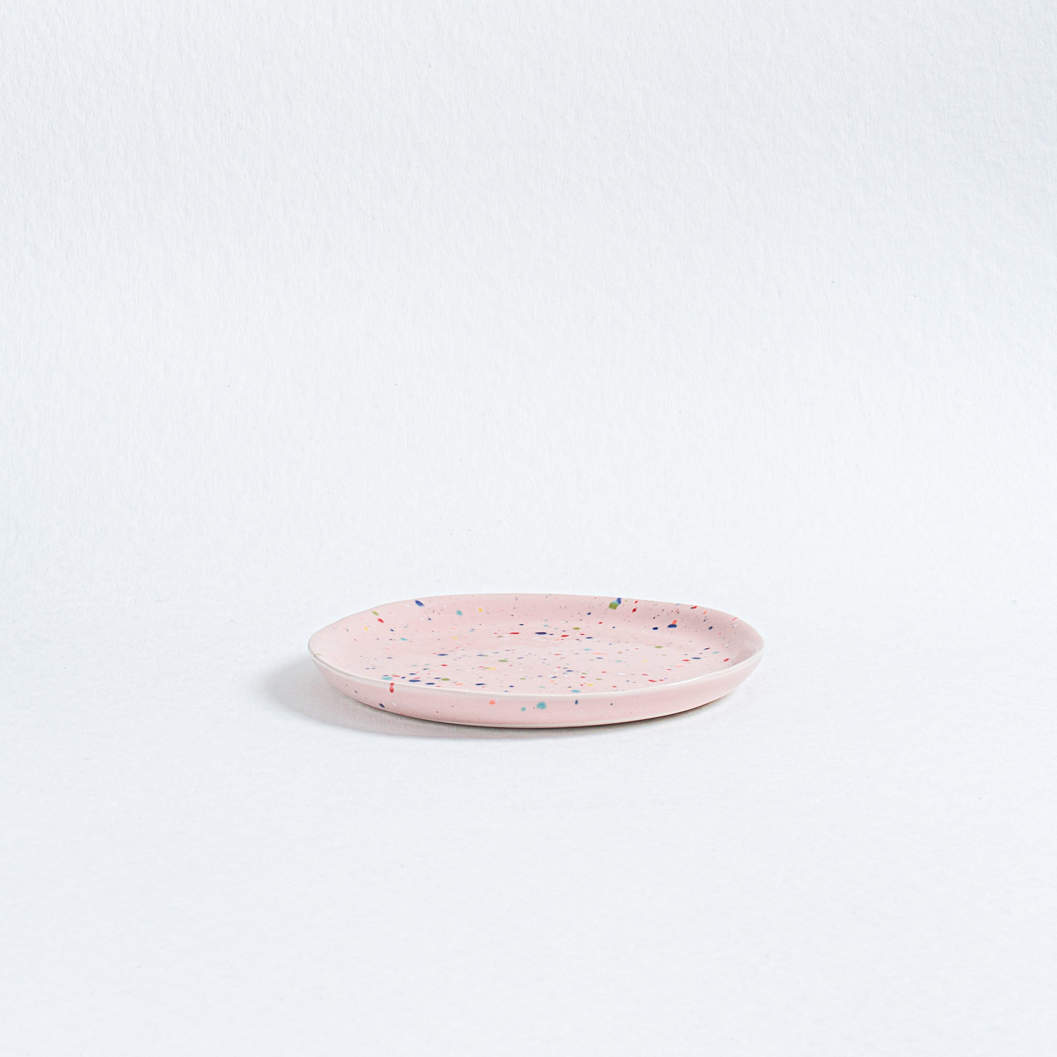 New Party Bread Plate 17cm Pink - Egg Back Home