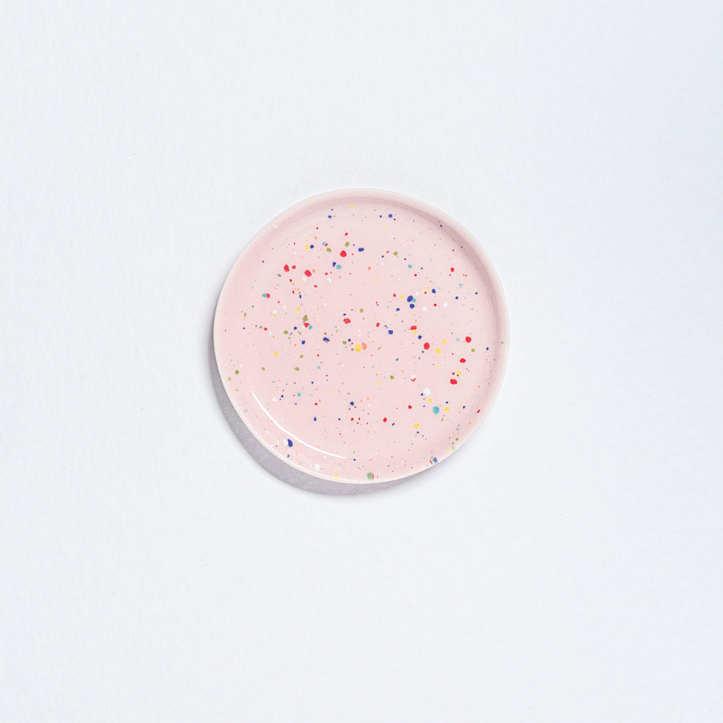 New Party Bread Plate 17cm Pink - Egg Back Home