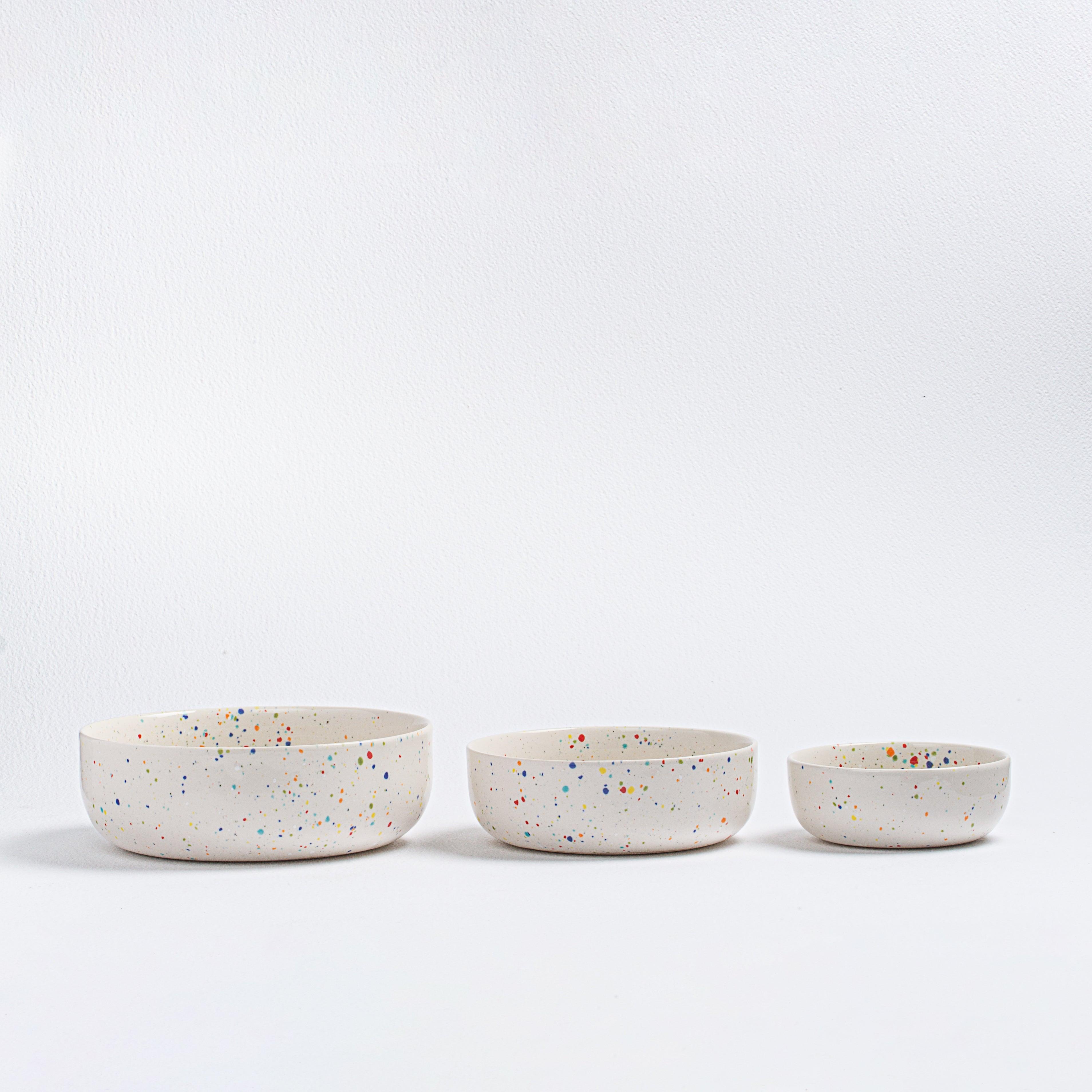 New Party Bowl Trilogy Set 3 pieces White
