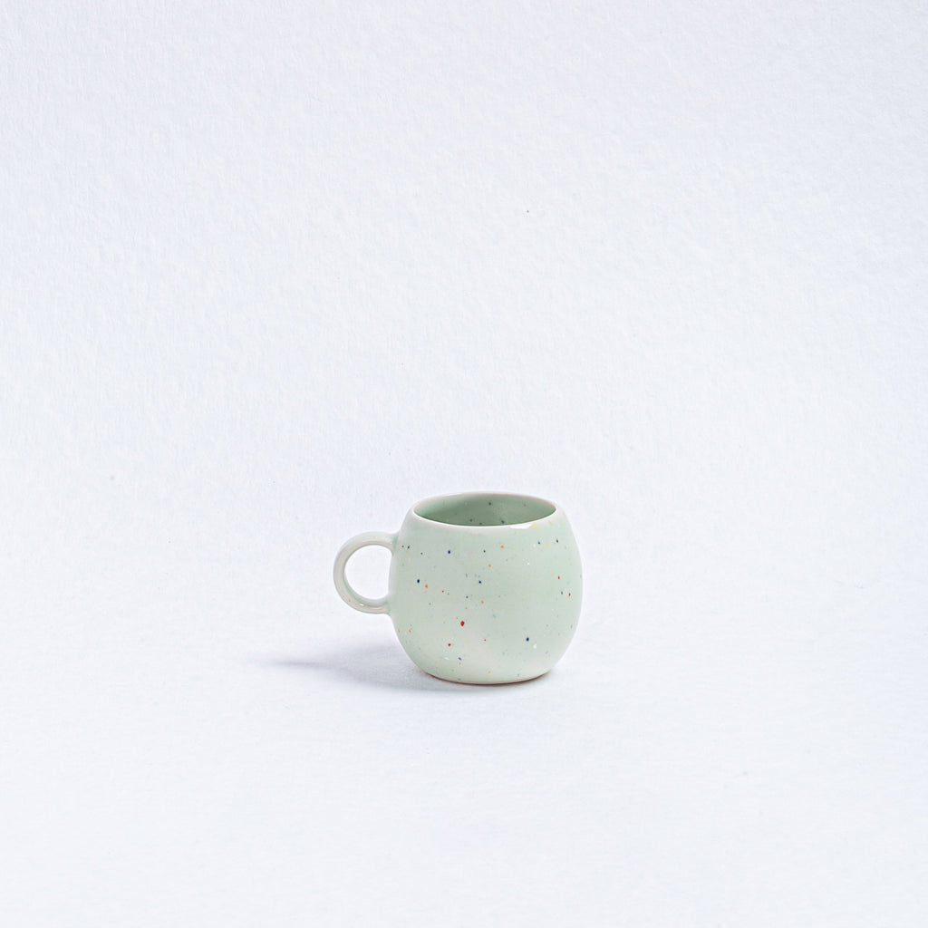 New Party Set 2 Espresso Mug + 2 Mini Tray - Green - Egg Back Home