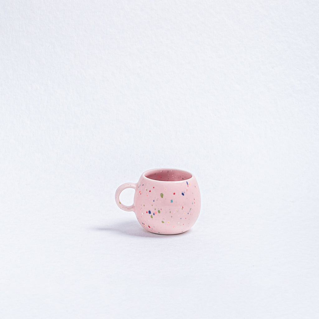 New Party Set 2 Espresso Mug + 2 Mini Tray - Pink - Egg Back Home