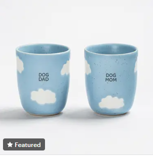 Cloud Medium Cup 220ml Dog Mom & Dad 2 Pieces Set